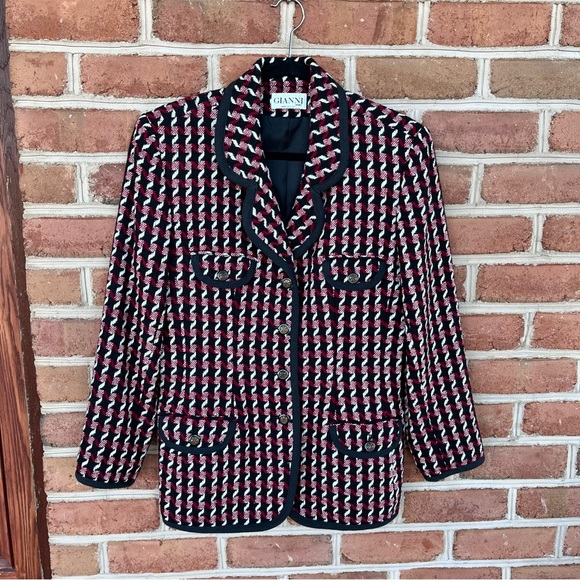 Gianni Sport Jackets & Blazers - Black, white and red patterned blazer. Quality piece. Size 12